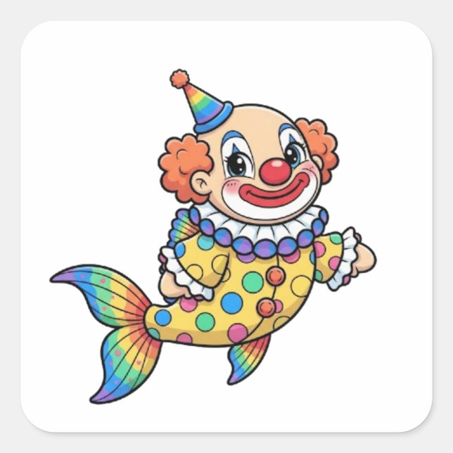 PEGATINA CUADRADA PEZ PAYASO (Anverso)