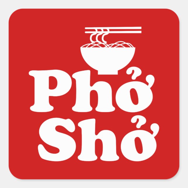 Pegatina Cuadrada Phở Shở (Anverso)
