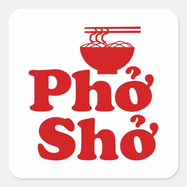 Pegatina Cuadrada Phở Shở (Anverso)