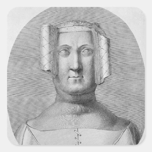Pegatina Cuadrada Philippa de Hainault (Anverso)