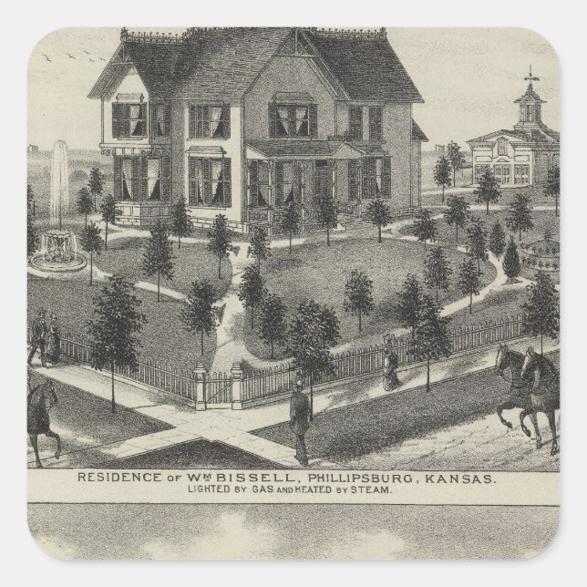 Pegatina Cuadrada Phillipsburg Traders Bank, Kansas (Anverso)