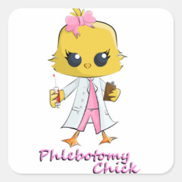 Pegatina Cuadrada Phlebotomy Chick