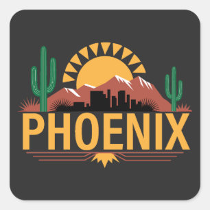 Pegatina Cuadrada Phoenix Arizona