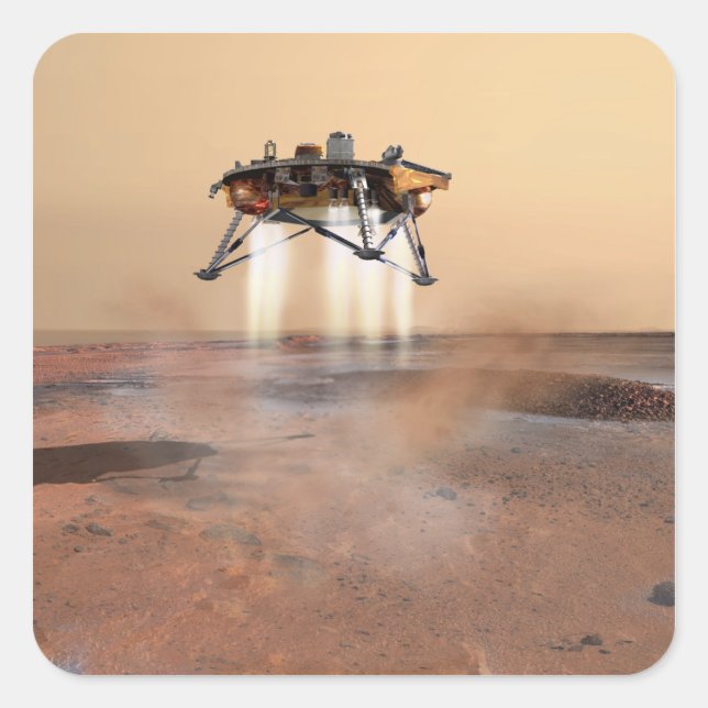 Pegatina Cuadrada Phoenix Mars Lander (Anverso)