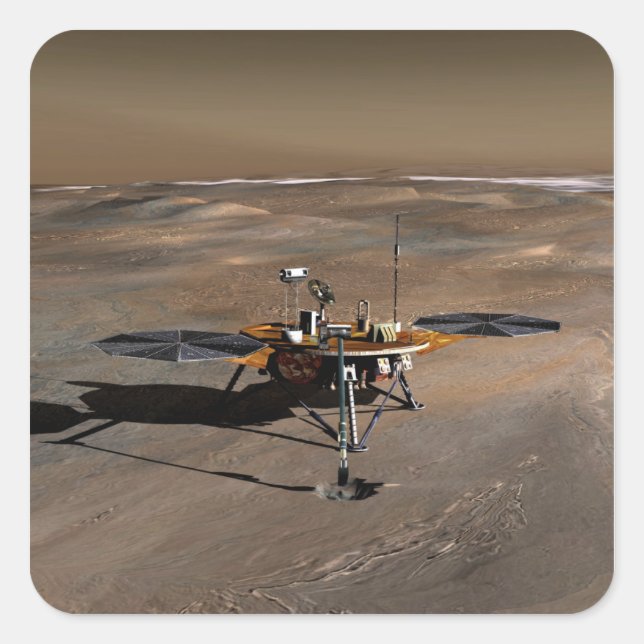 Pegatina Cuadrada Phoenix Mars Lander 2 (Anverso)