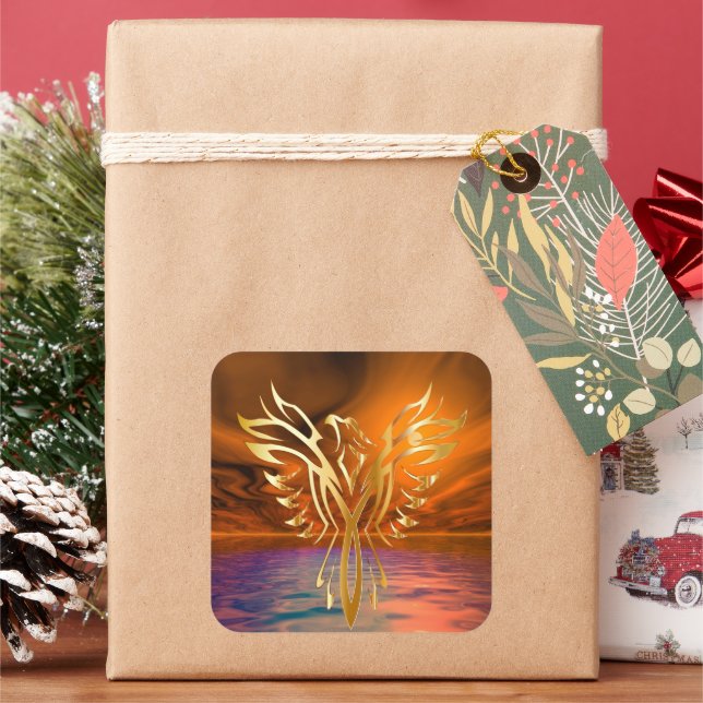 Pegatina Cuadrada Phoenix Rising (Vacaciones)