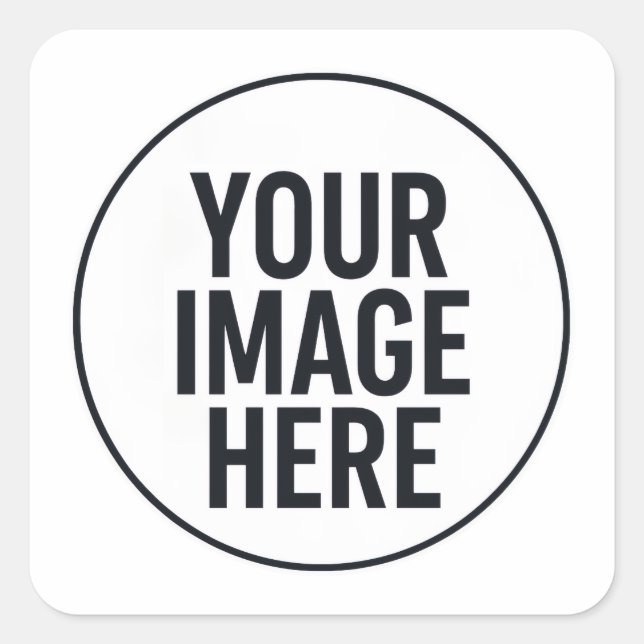 Pegatina Cuadrada Photo Upload Sticker | Waterproof Square Lable (Anverso)