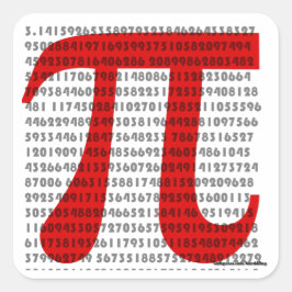 Pegatina Cuadrada pi