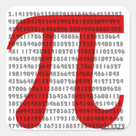 Pegatina Cuadrada pi