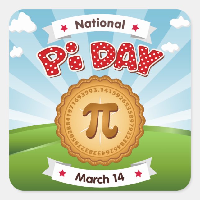 Pegatina Cuadrada Pi Day Everywhere Pegatinas (Anverso)