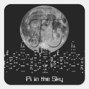 Pegatina Cuadrada Pi De Luna En El Cielo