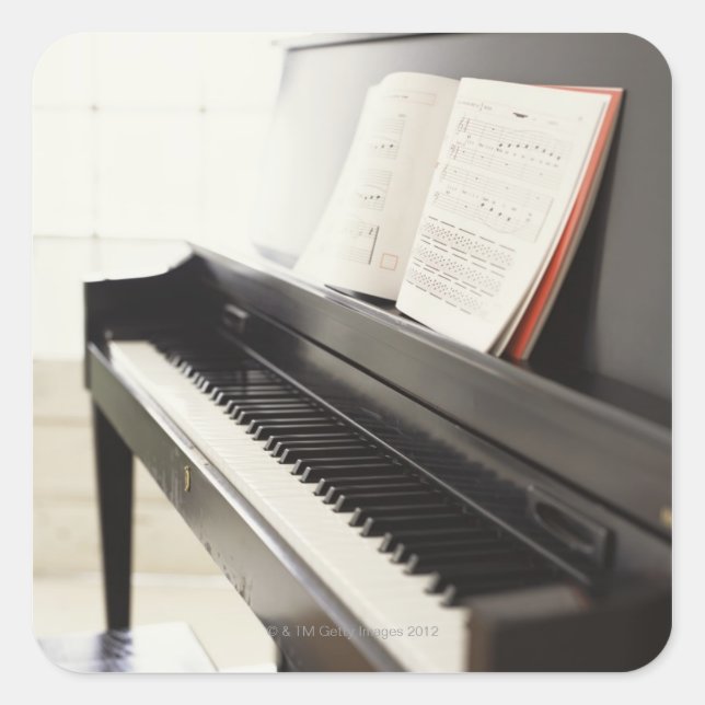 Pegatina Cuadrada Piano (Anverso)