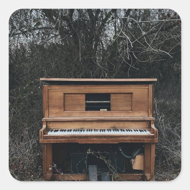 Pegatina Cuadrada Piano cuto (Anverso)