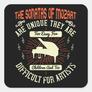 Pegatina Cuadrada Piano - Las Sonatas De Mozart