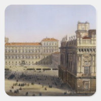 Piazza Castello, Turín, grabado por F. Citterio (c