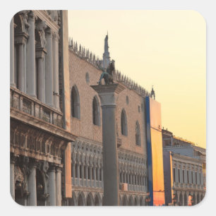 Pegatina Cuadrada Piazza San Marco, Plaza San Marcos, Venecia