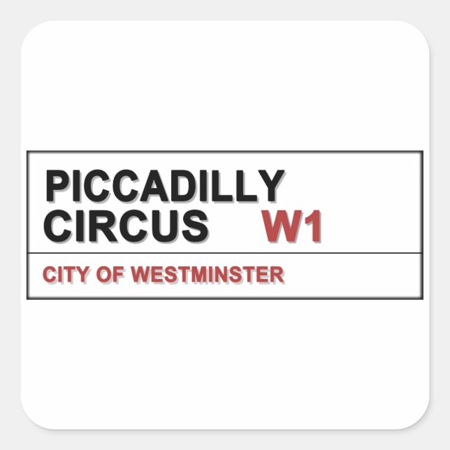 Pegatina Cuadrada Piccadilly Circus London (Anverso)
