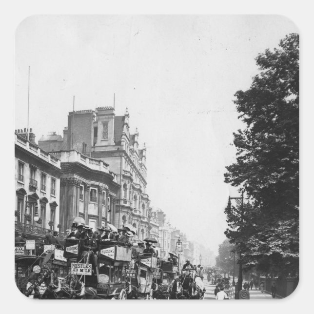 Pegatina Cuadrada Piccadilly, Londres (Anverso)