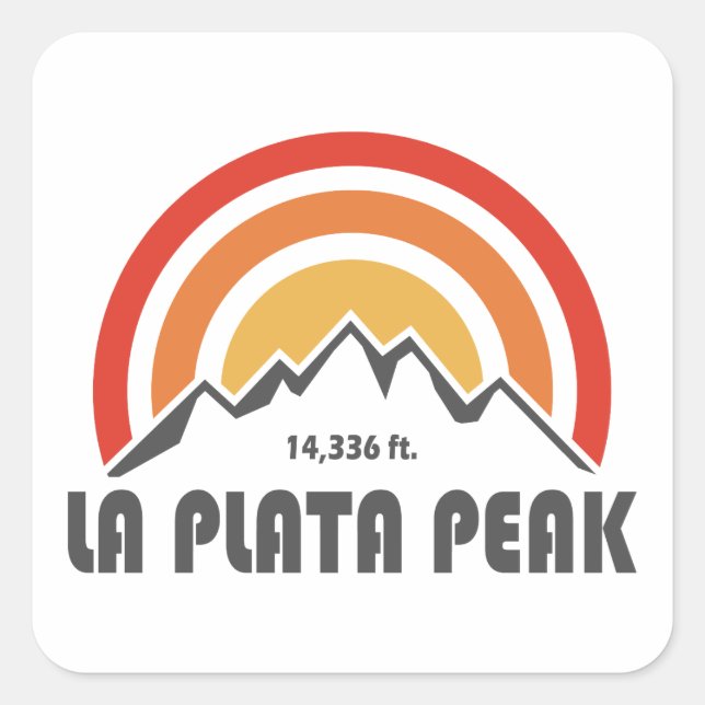 Pegatina Cuadrada Pico de La Plata (Anverso)