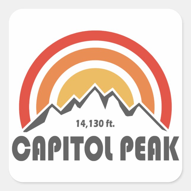 Pegatina Cuadrada Pico del Capitolio (Anverso)