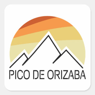 Pegatina Cuadrada Pico Orizaba México Retro