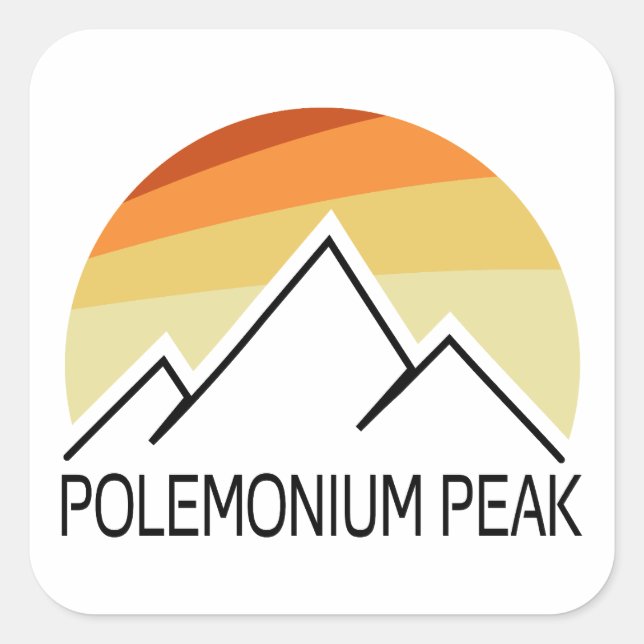 Pegatina Cuadrada Pico Polemonium California Retro (Anverso)