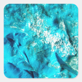 Pegatina Cuadrada Piedra de mármol turquesa moderna