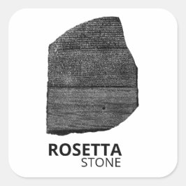 Pegatina Cuadrada Piedra de Rosetta: Jeroglífico Lengua del Antiguo 