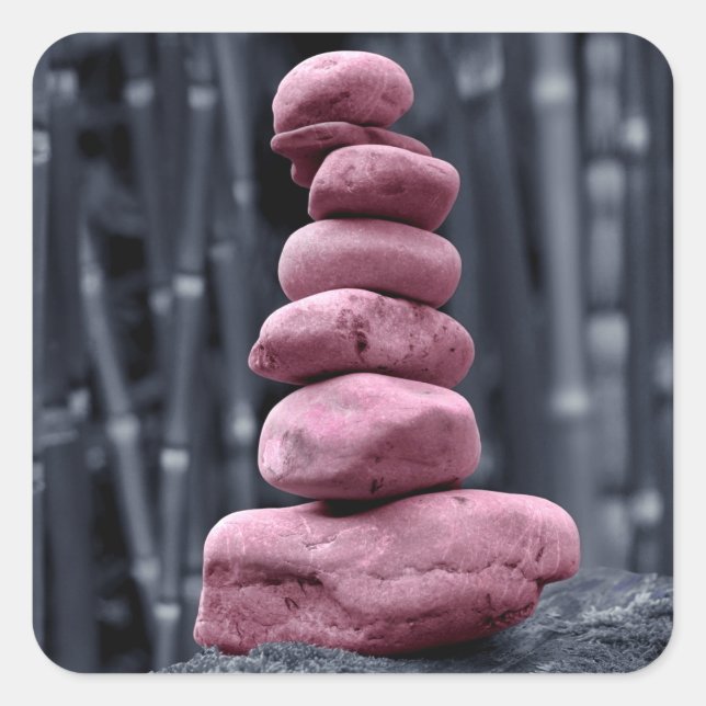 Pegatina Cuadrada Piedra Stack (Anverso)