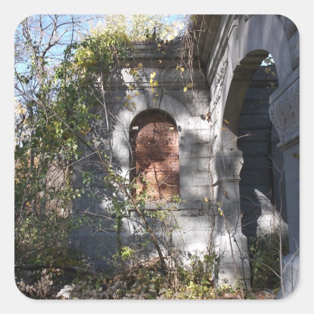 Pegatina Cuadrada Piedra y ladrillo (Anverso)