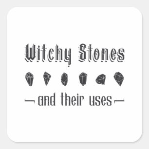 Pegatina Cuadrada Piedras De Brujas Para Curar Cristal Y Sus Usos Re
