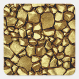 Pegatina Cuadrada Piedras de oro