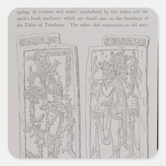 Pegatina Cuadrada Piedras esculpidas del 'Templo del (Anverso)