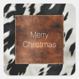 Pegatina Cuadrada Piel de vaca de granja occidental