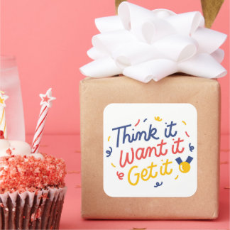 Pegatina Cuadrada Piénsalo, ¿quieres?