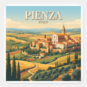 Pegatina Cuadrada Pienza Italia