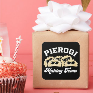 Pegatina Cuadrada Pierogi Making Team Pierogi Maker Food Polaco