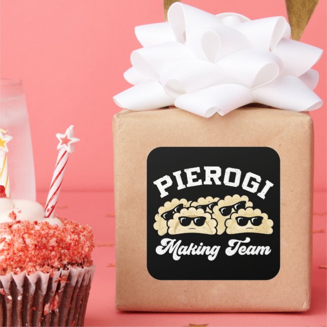 Pegatina Cuadrada Pierogi Making Team Pierogi Maker Food Polaco (Fiesta)