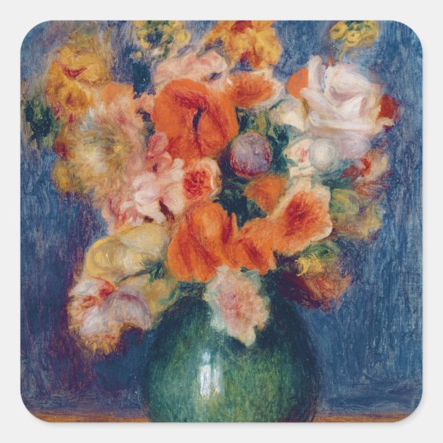 Pegatina Cuadrada Pierre A Renoir | Bouquet (Anverso)