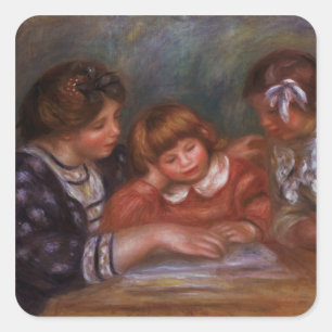 Pegatina Cuadrada Pierre A Renoir   La lección