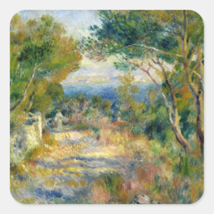 Pegatina Cuadrada Pierre A Renoir   L'Estaque