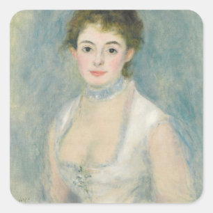 Pegatina Cuadrada Pierre A Renoir   Madame Henriot