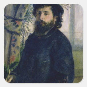 Pegatina Cuadrada Pierre A Renoir   Retrato de Claude Monet