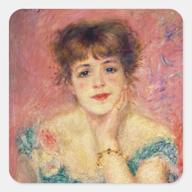 Pegatina Cuadrada Pierre A Renoir | Retrato de Jeanne Samary (Anverso)