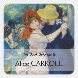 Pegatina Cuadrada Pierre-Auguste Renoir - Baile en Bougival