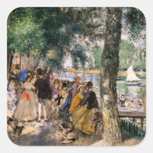 Pegatina Cuadrada Pierre-Auguste Renoir - Bañarse en el Sena