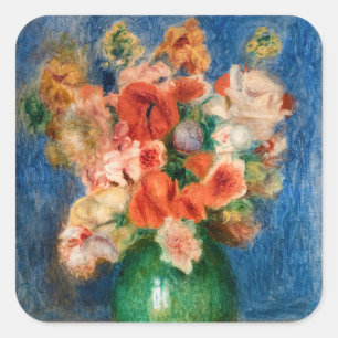 Pegatina Cuadrada Pierre-Auguste Renoir - Bouquet