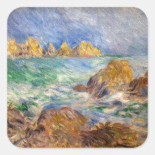 Pegatina Cuadrada Pierre-Auguste Renoir - Marina, Guernesey