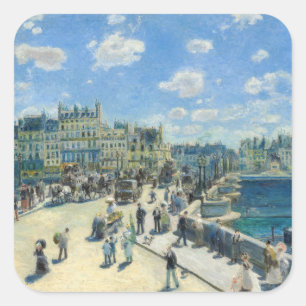 Pegatina Cuadrada Pierre-Auguste Renoir - París, Pont-Neuf