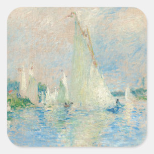 Pegatina Cuadrada Pierre-Auguste Renoir - Regata en Argenteuil